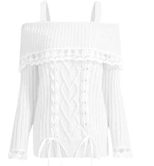Women’s Off-Shoulder Sweater – Casual & Stylish with Bow Detail