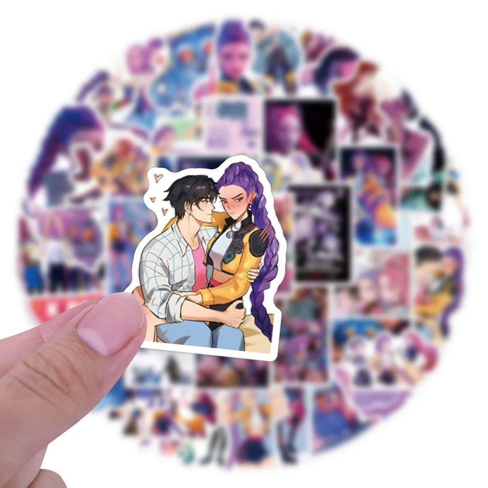 55Pcs Anime K-Pop Demon Hunters Stickers | Waterproof DIY Stickers for Scrapbooking, Laptop, Phone, Skateboard & Luggage