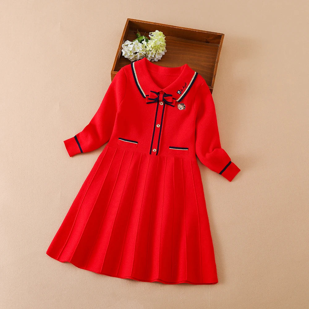 Elegant Long Sleeve A-Line Dress for Girls – Timeless and Stylish