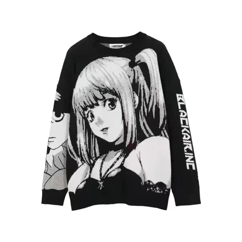 Women’s Black Sweater – Anime-Inspired Akihabara & Harajuku Style