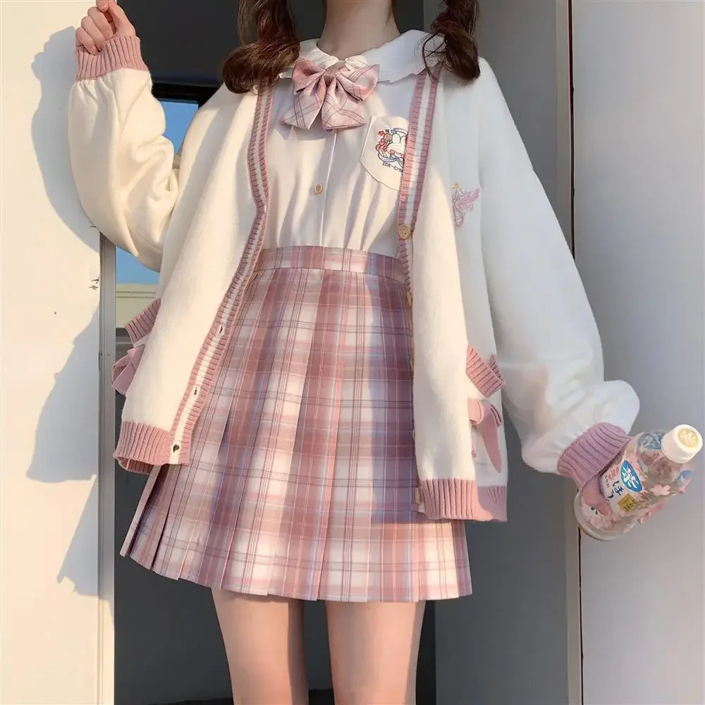 Women’s School Uniform-Inspired Cardigan – Classic, Loose Fit