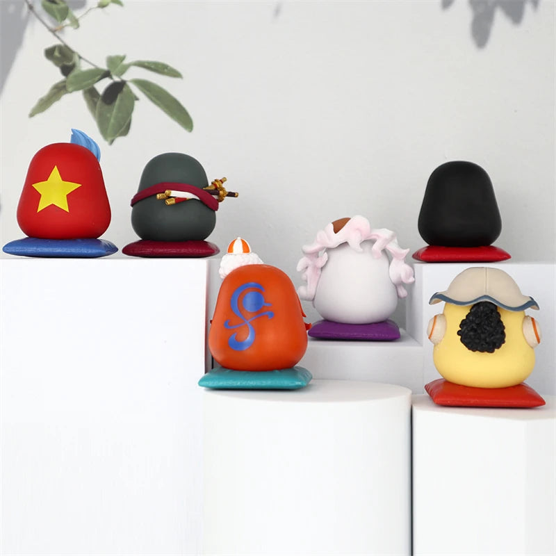 6cm Chibi One Piece Daruma Figures – Nika Luffy, Zoro, Sanji, Nami | Q-Version Anime PVC Model Toys, Cute Car Ornaments & Collectibles