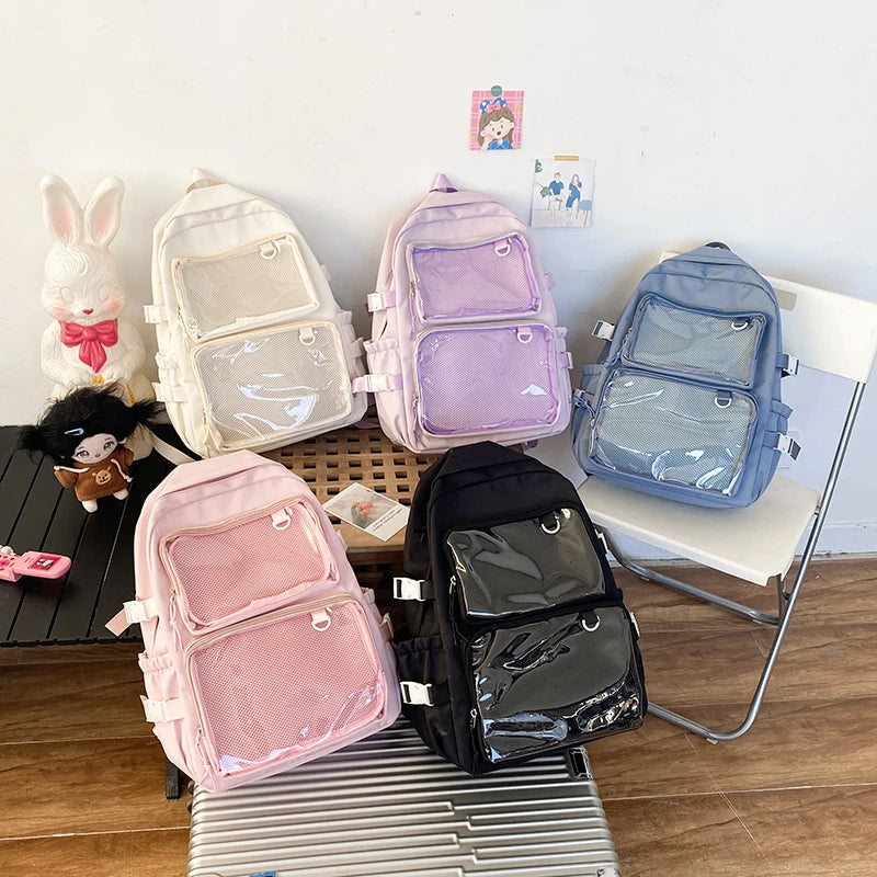 Japanese Ita Backpack – Transparent Kawaii Anime Display Bag for Girls