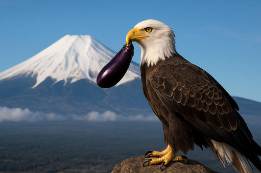 Hatsuyume: The Japanese New Year’s Lucky Dream – One Fuji, Two Hawks, Three Eggplants