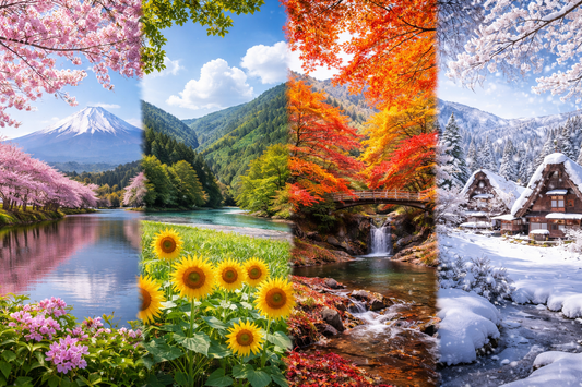 Japanese holidays calendar showing seasonal family traditions in Japan, cherry blossoms, festivals, and New Year celebrations