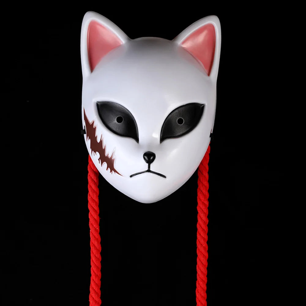 Japanese-inspired fox mask with kitsune design for cosplay and Halloween costume