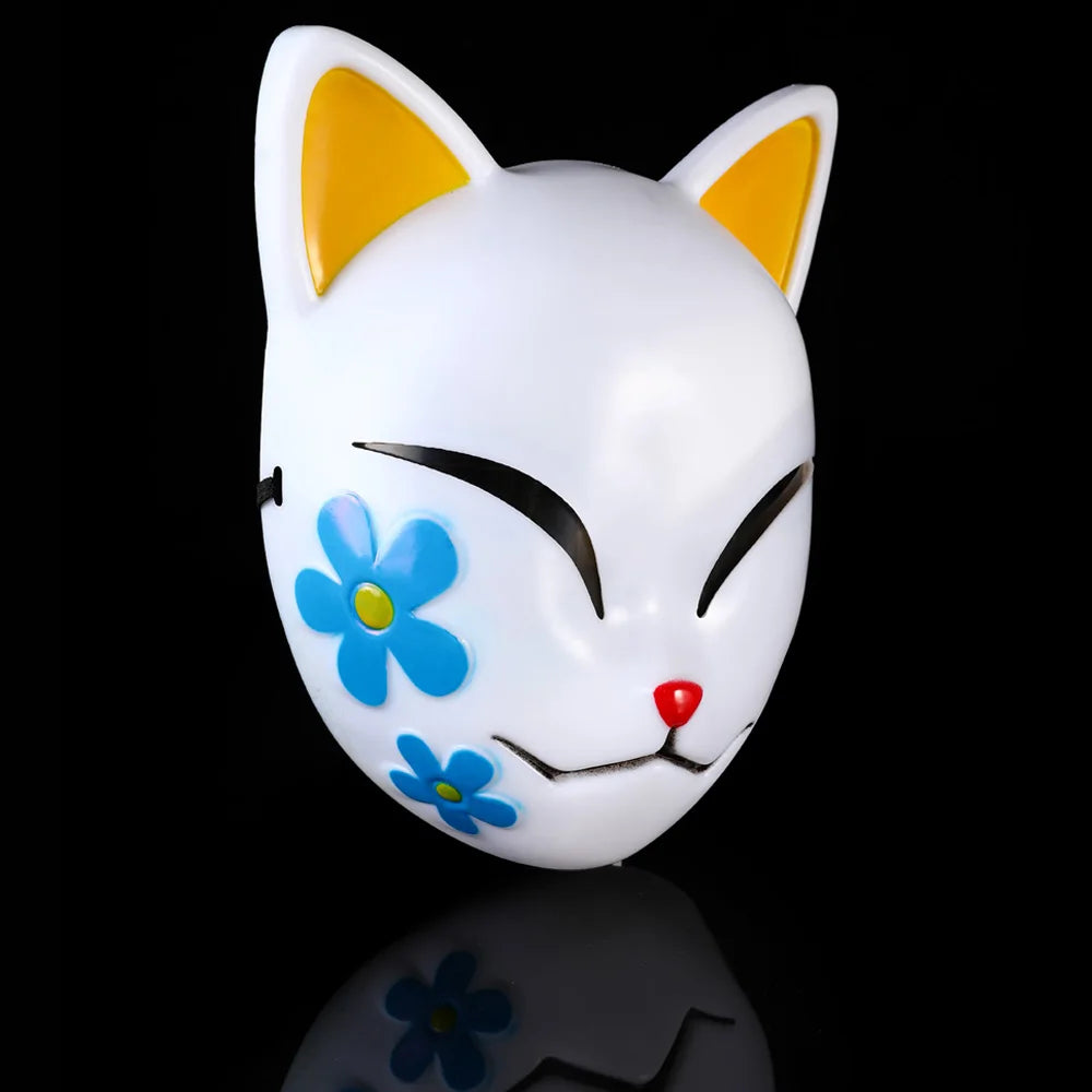 Japanese-inspired fox mask with kitsune design for cosplay and Halloween costume