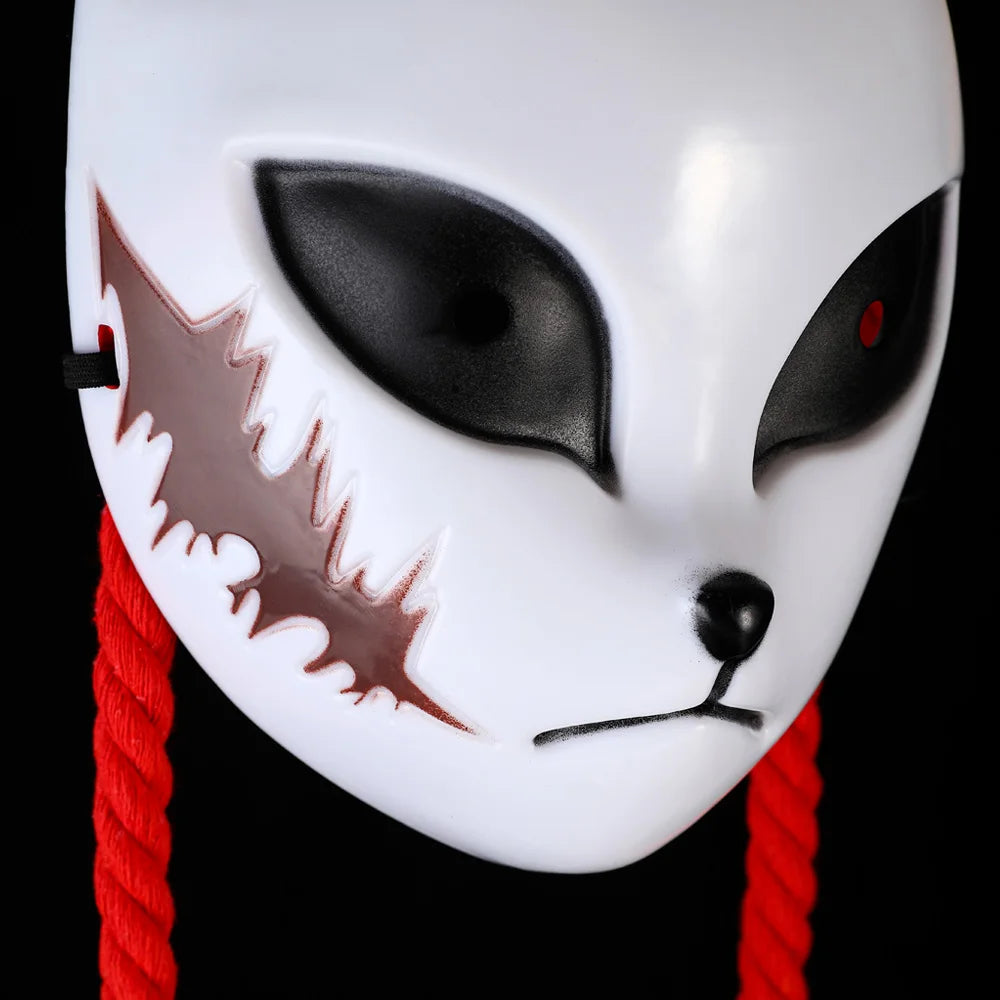 Japanese-inspired fox mask with kitsune design for cosplay and Halloween costume