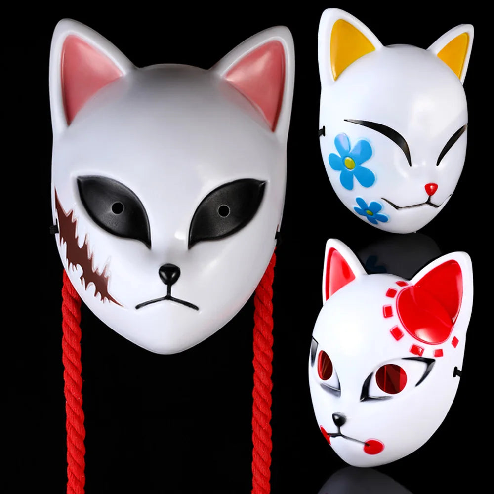 Japanese-inspired fox mask with kitsune design for cosplay and Halloween costume