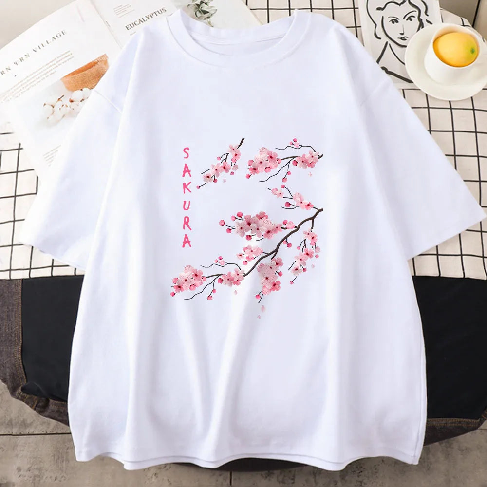Sakura cherry blossom women’s t-shirt Japanese spring graphic tee