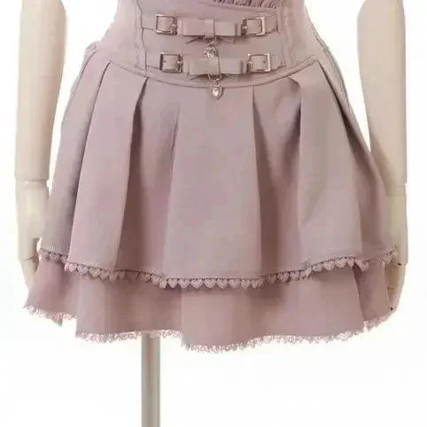 High Waist Pleated Mini Skirt