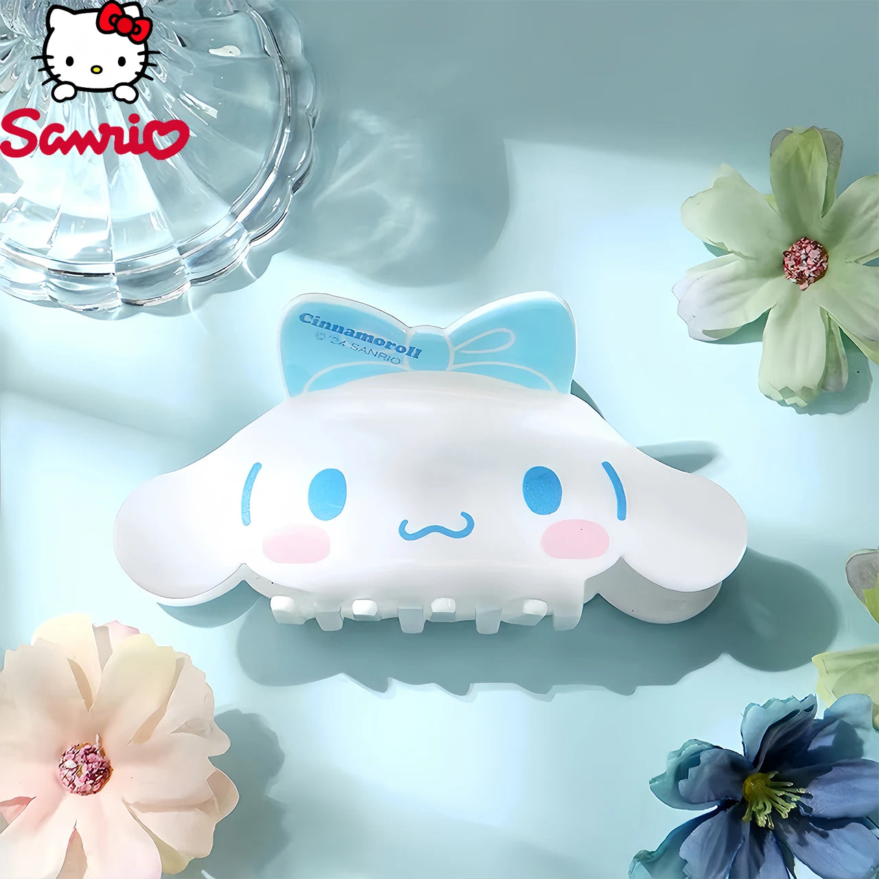 Sanrio Cute Nylon Hair Clip – Pink Cartoon Animal Hair Claw for Girls & Women