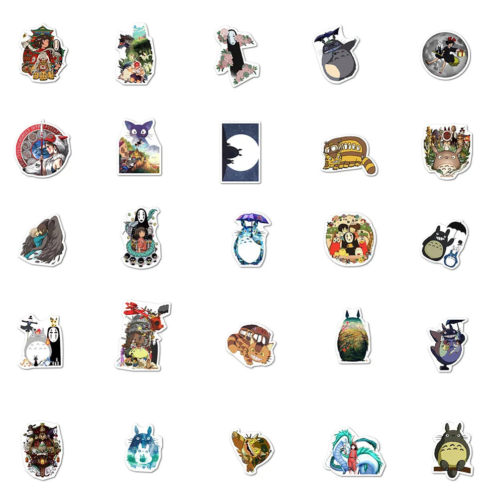100pcs Japanese Cartoon Anime Stickers – Cute Vinyl Decals for Laptop, Skateboard, Helmet, Motorcycle & DIY Decoration