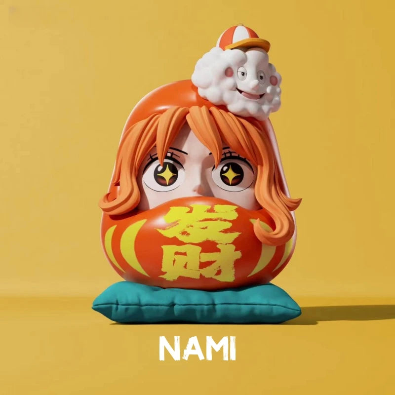 6cm Chibi One Piece Daruma Figures – Nika Luffy, Zoro, Sanji, Nami | Q-Version Anime PVC Model Toys, Cute Car Ornaments & Collectibles