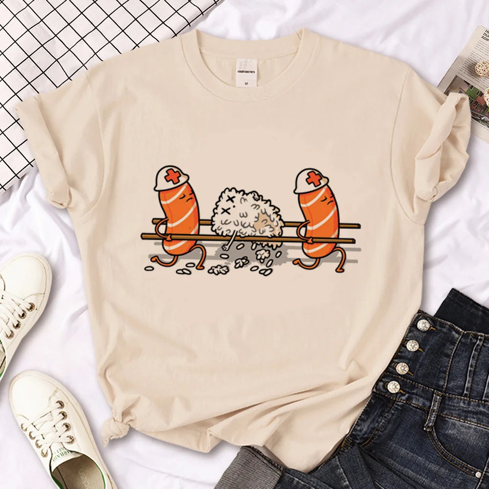 Women’s kawaii sushi shirt inspired by Harajuku streetwear