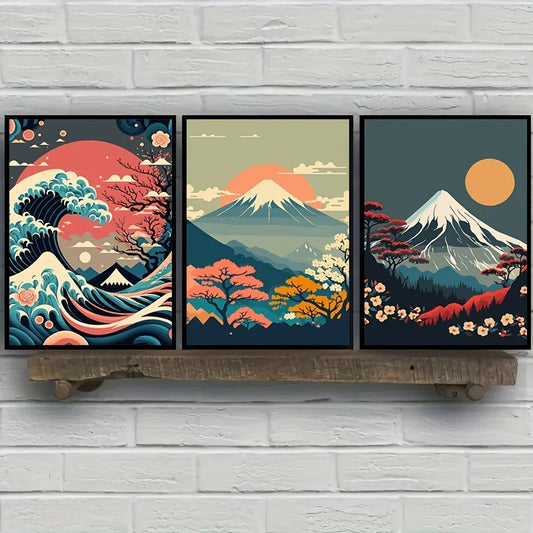 Japanese Nature Landscape Canvas Wall Art – Modern Living Room Prints & Posters