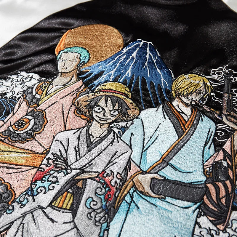 Japanese Anime Embroidered Sukajan Jacket – Unisex Satin Skajan Souvenir Jacket