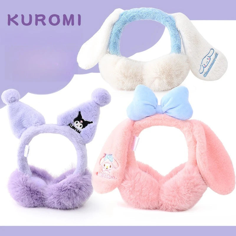 Sanrio cute plush kids earmuffs – warm foldable winter ear covers
