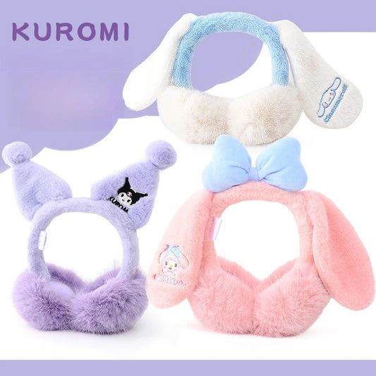 Sanrio cute plush kids earmuffs – warm foldable winter ear covers