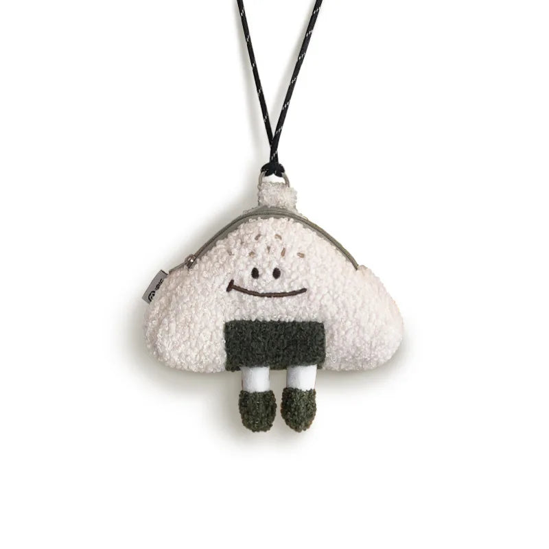 Japanese kawaii rice ball plush crossbody bag