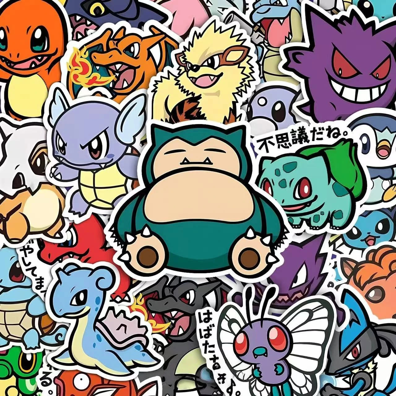 56pcs cute anime Pokémon style stickers variety 4-8cm waterproof decals