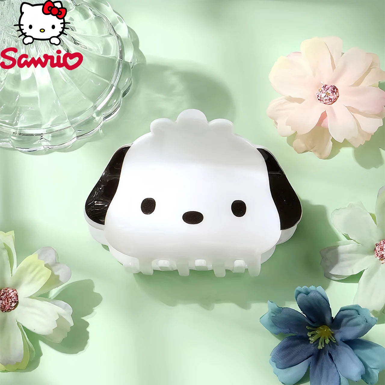 Sanrio Cute Nylon Hair Clip – Pink Cartoon Animal Hair Claw for Girls & Women
