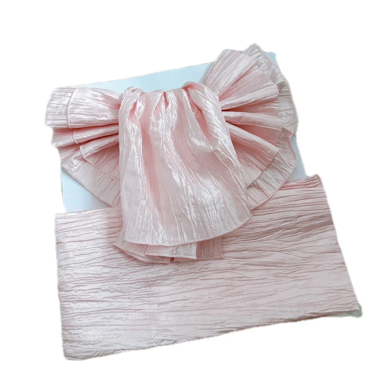 Japanese Kimono Obi Belt | Solid Pleated Bow Tie | Women Yukata Geisha Waist Belt for Party, Dressing & Cosplay