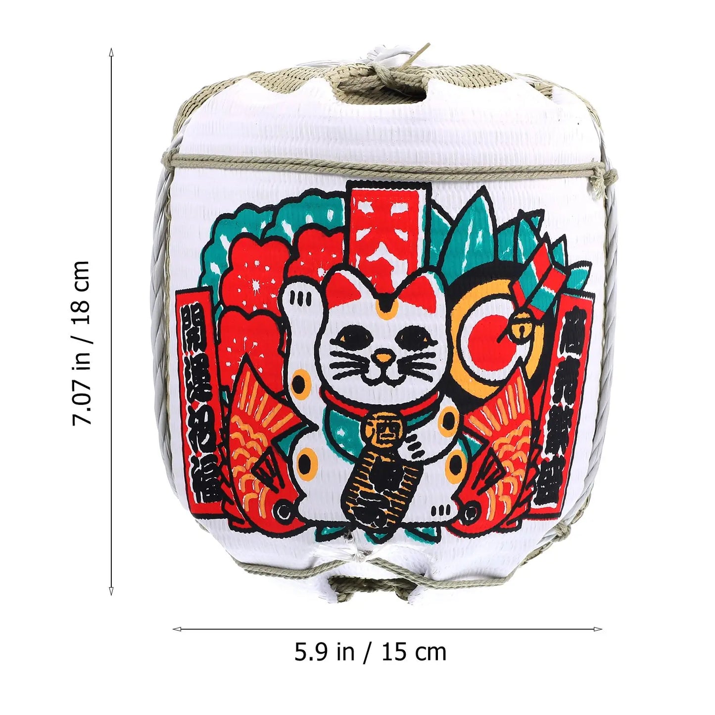 Japanese style sake barrel decoration for restaurant or home