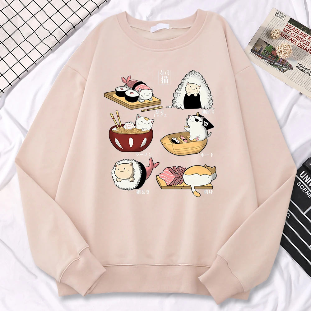 Harajuku style kawaii cat hoodie for women and men