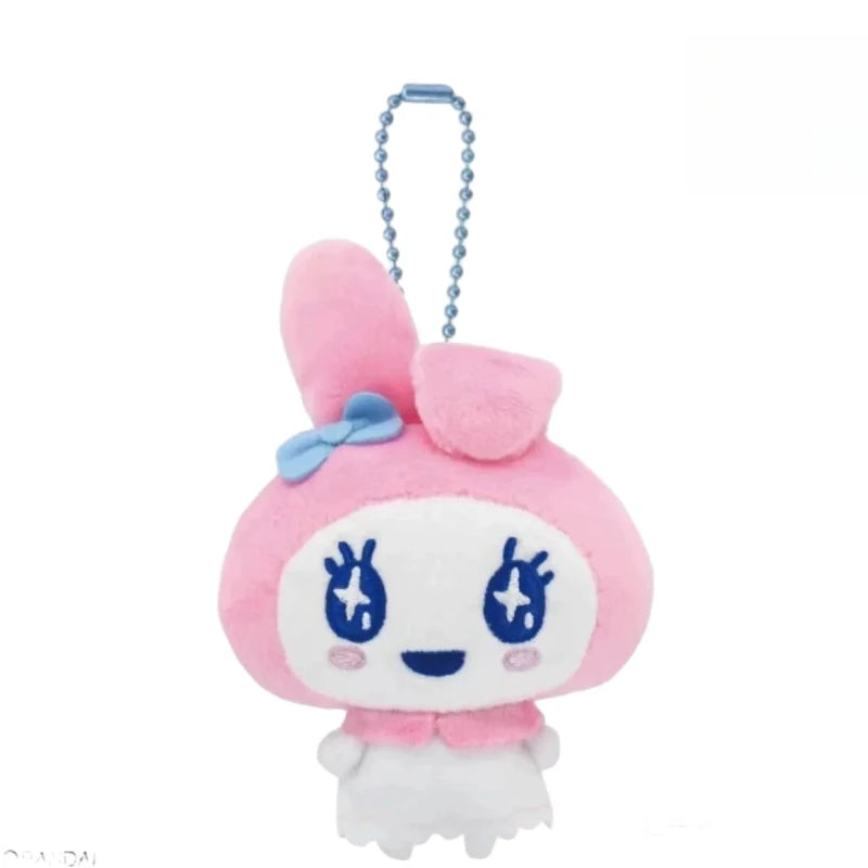 10cm Tamagotchi Plush Keychain – Kawaii Memetchi, My Melody, Kuromi & Mimitchi | Cute Sanrio Style Anime Bag Charm, Key Ring Toy Gift