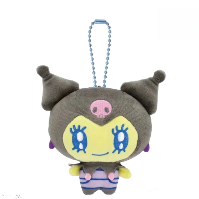 Kuromi plush keychain Sanrio style kawaii key ring