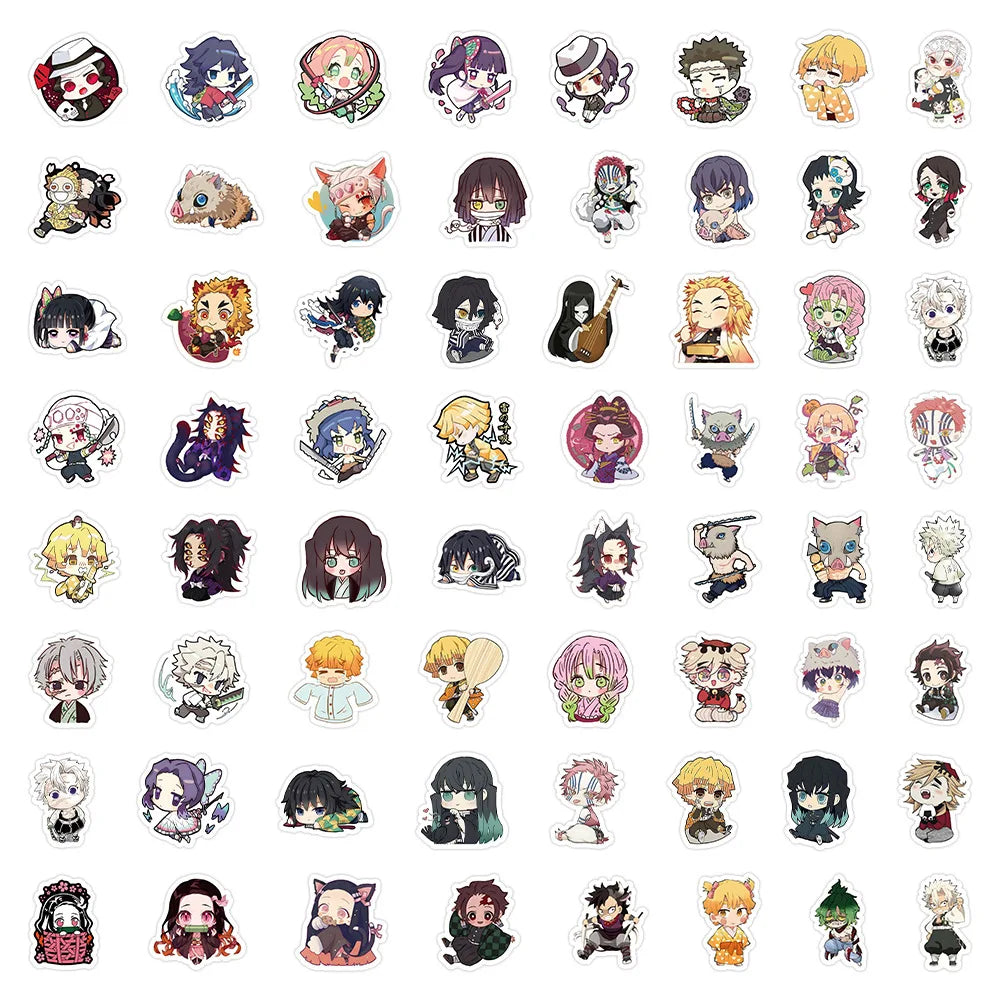 Cute anime Demon Slayer sticker set 60pcs waterproof decals