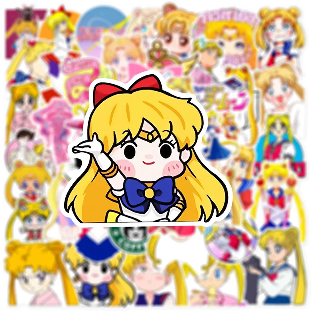 10pcs Sailor Moon anime stickers pack kawaii vinyl decals