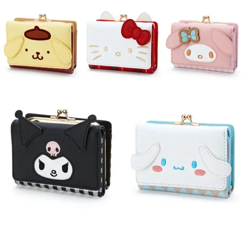 Cute Sanrio My Melody Hello Kitty folding card holder purse