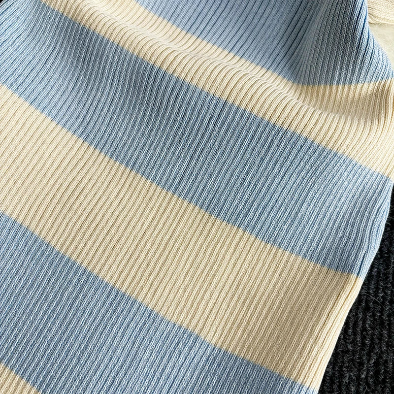 Stripe Summer Elastic Split Bodycon Dress – Sexy & Casual Beach Vacation Sundress for Women