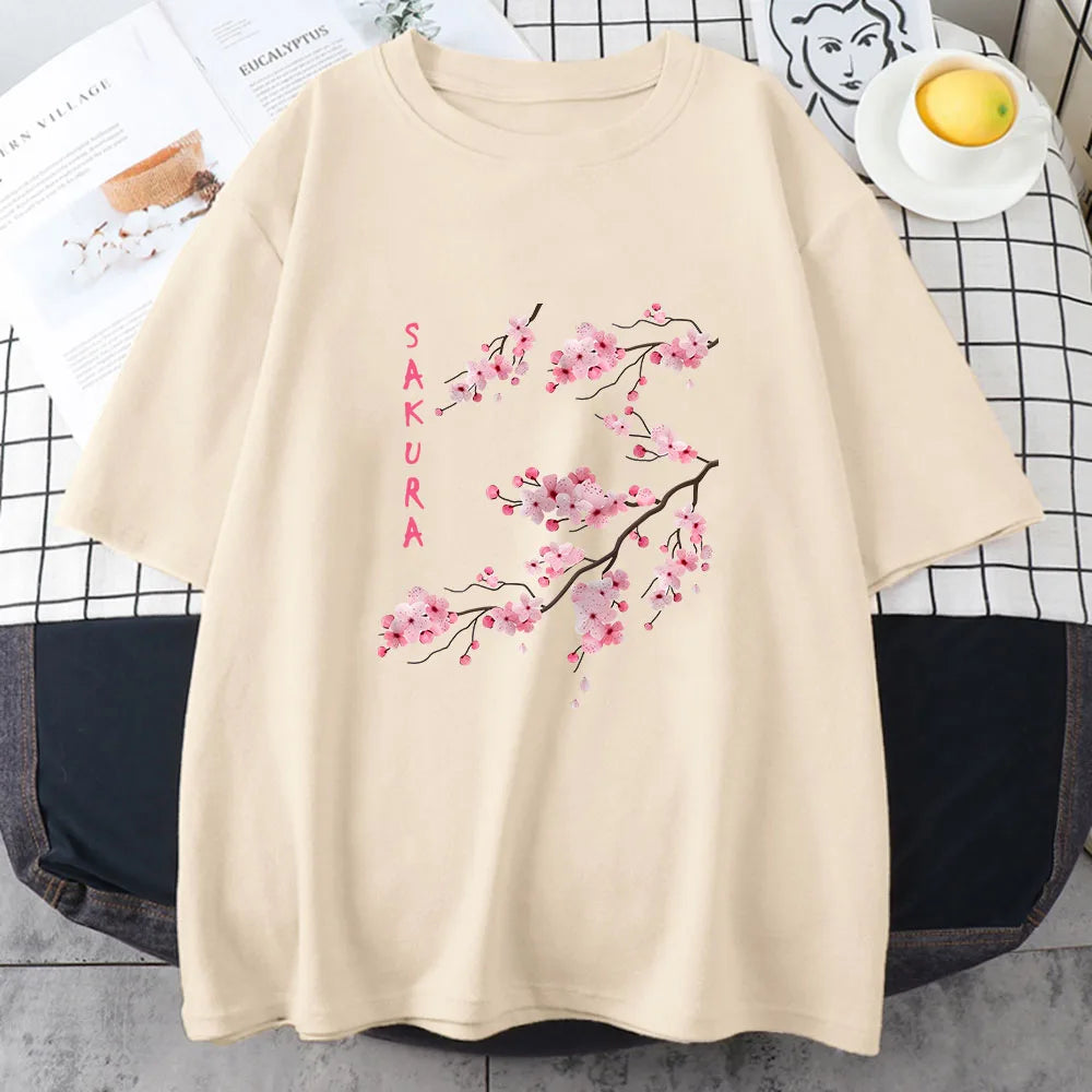 Sakura cherry blossom women’s t-shirt Japanese spring graphic tee