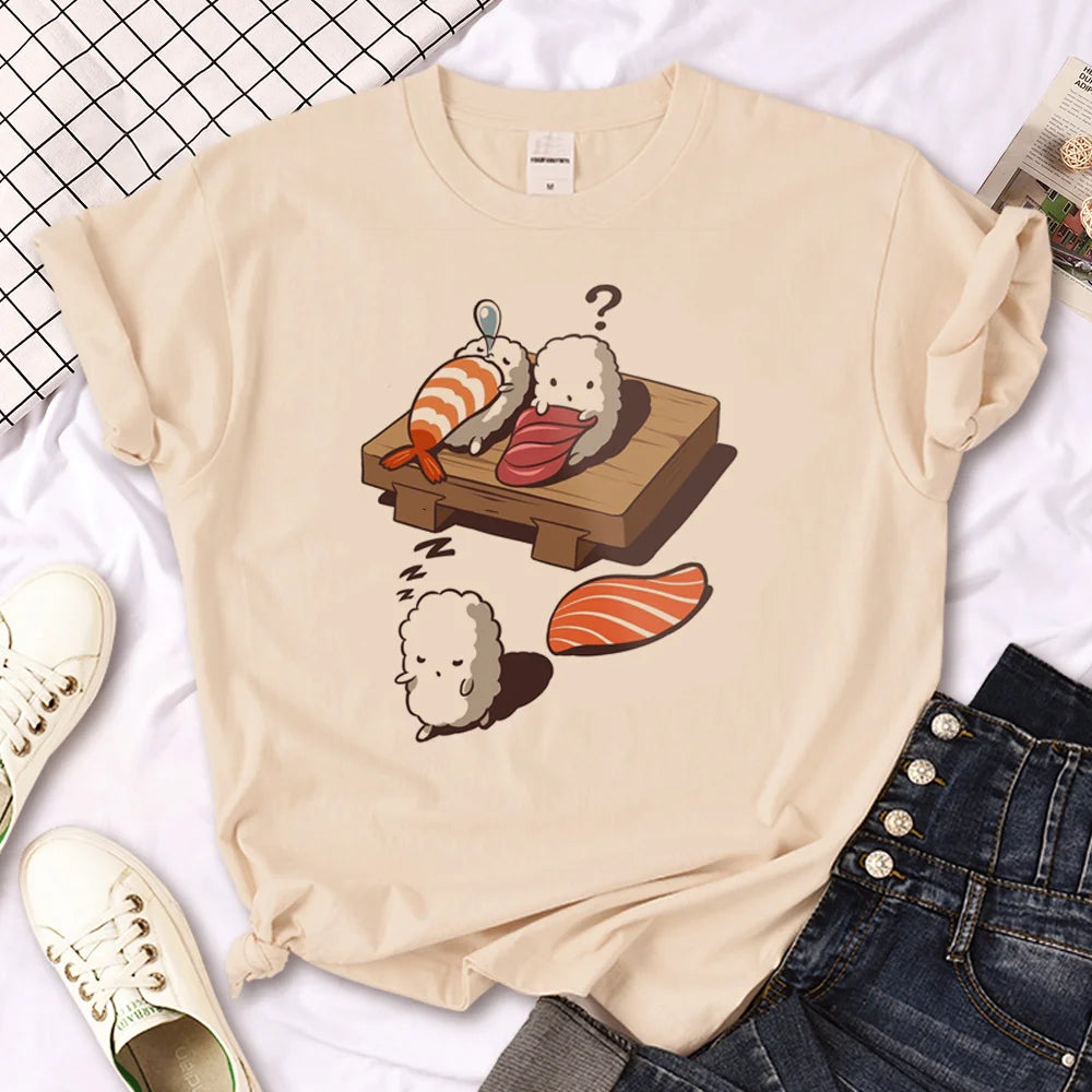Women’s kawaii sushi shirt inspired by Harajuku streetwear