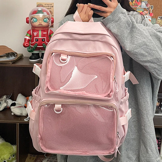 Japanese Ita Backpack – Transparent Kawaii Anime Display Bag for Girls
