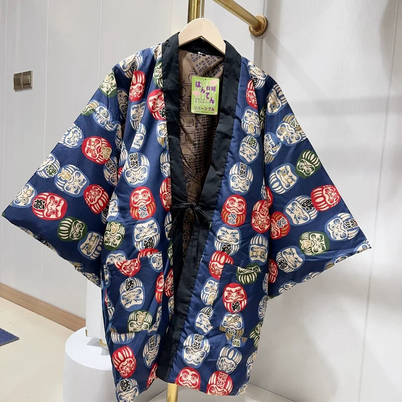 Traditional Japanese padded Hanten winter coat for men and women