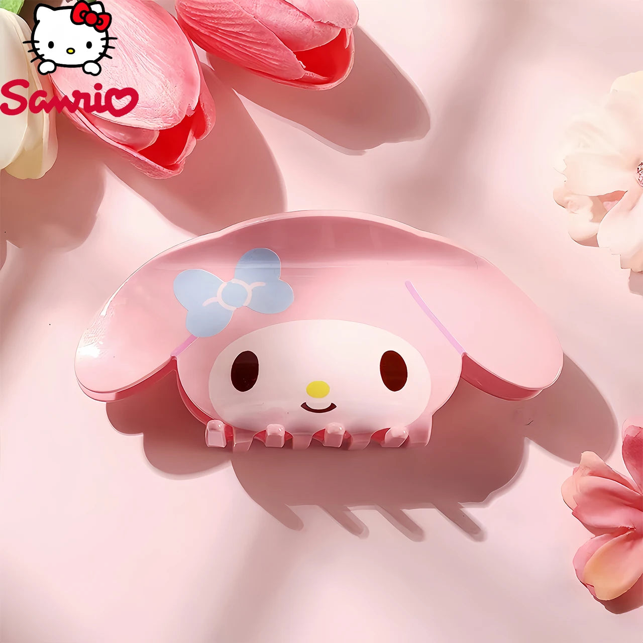 Sanrio Cute Nylon Hair Clip – Pink Cartoon Animal Hair Claw for Girls & Women