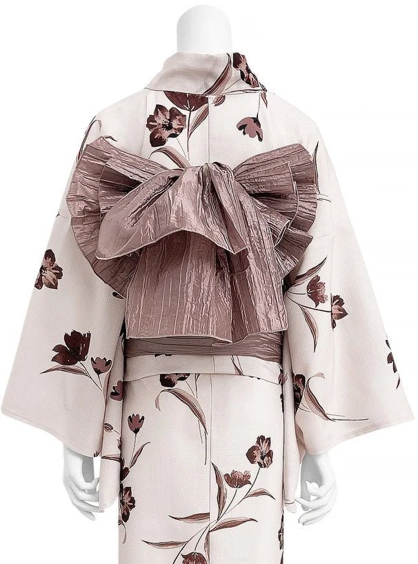 Japanese Kimono Obi Belt | Solid Pleated Bow Tie | Women Yukata Geisha Waist Belt for Party, Dressing & Cosplay