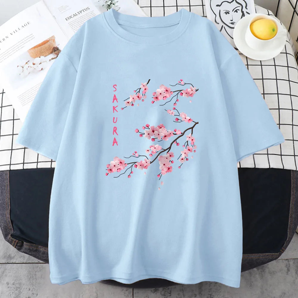 Sakura cherry blossom women’s t-shirt Japanese spring graphic tee