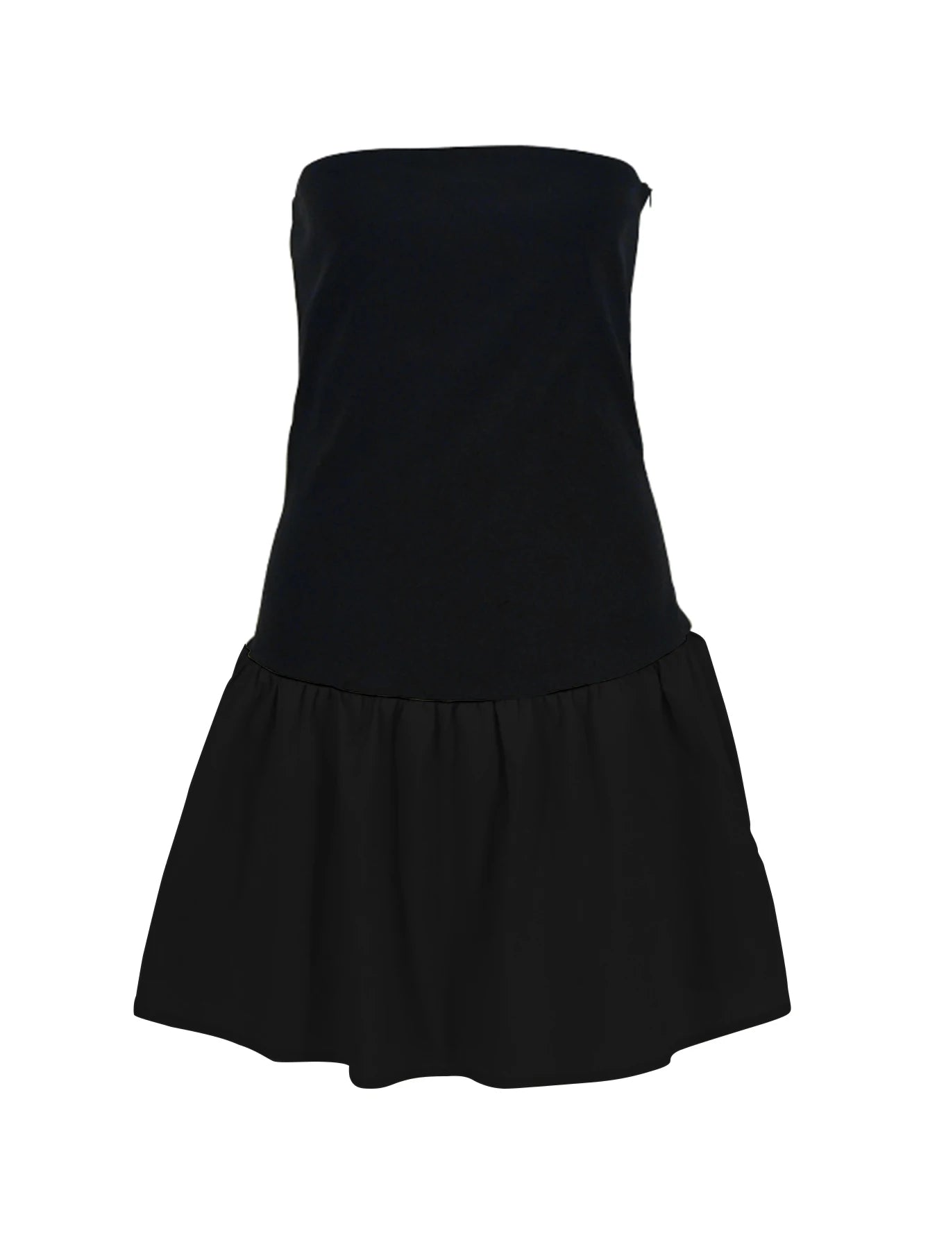 Black Strapless A-Line Mini Dress – Sexy Slim Fit Off-Shoulder Summer Dress for Women