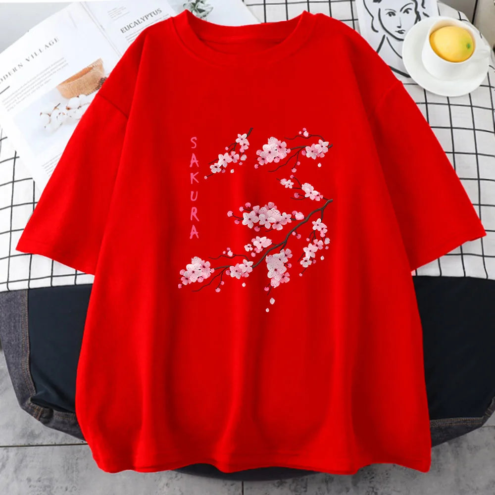 Sakura cherry blossom women’s t-shirt Japanese spring graphic tee