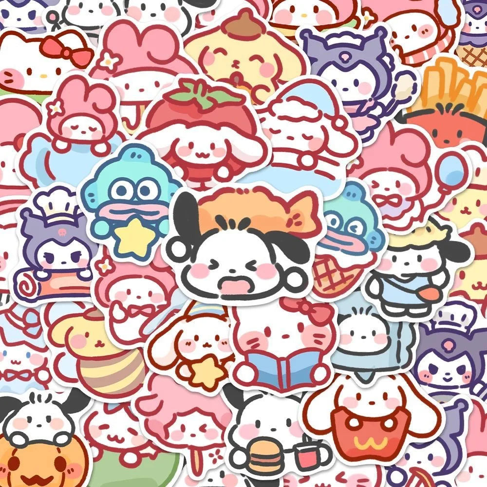 100pcs Sanrio stickers pack Kuromi My Melody Cinnamoroll kawaii