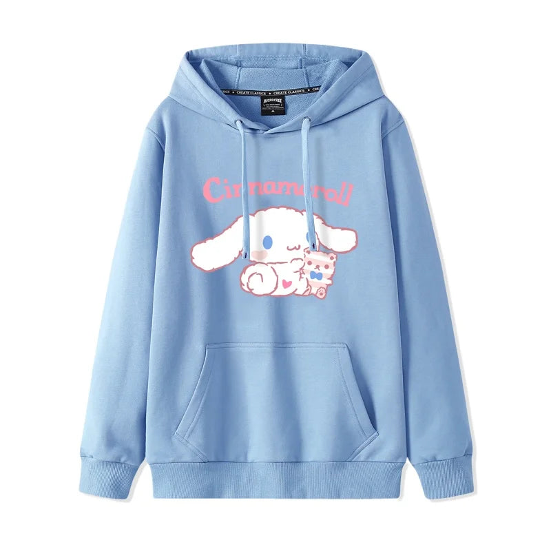 Cinnamoroll oversized hooded sweater for women in kawaii Harajuku Japanese streetwear style