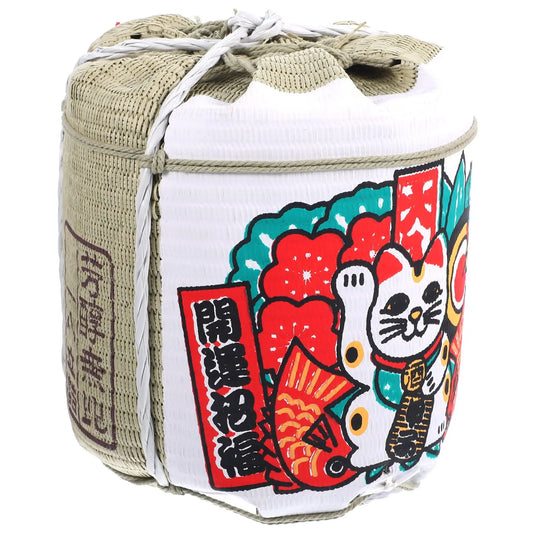 Japanese style sake barrel decoration for restaurant or home