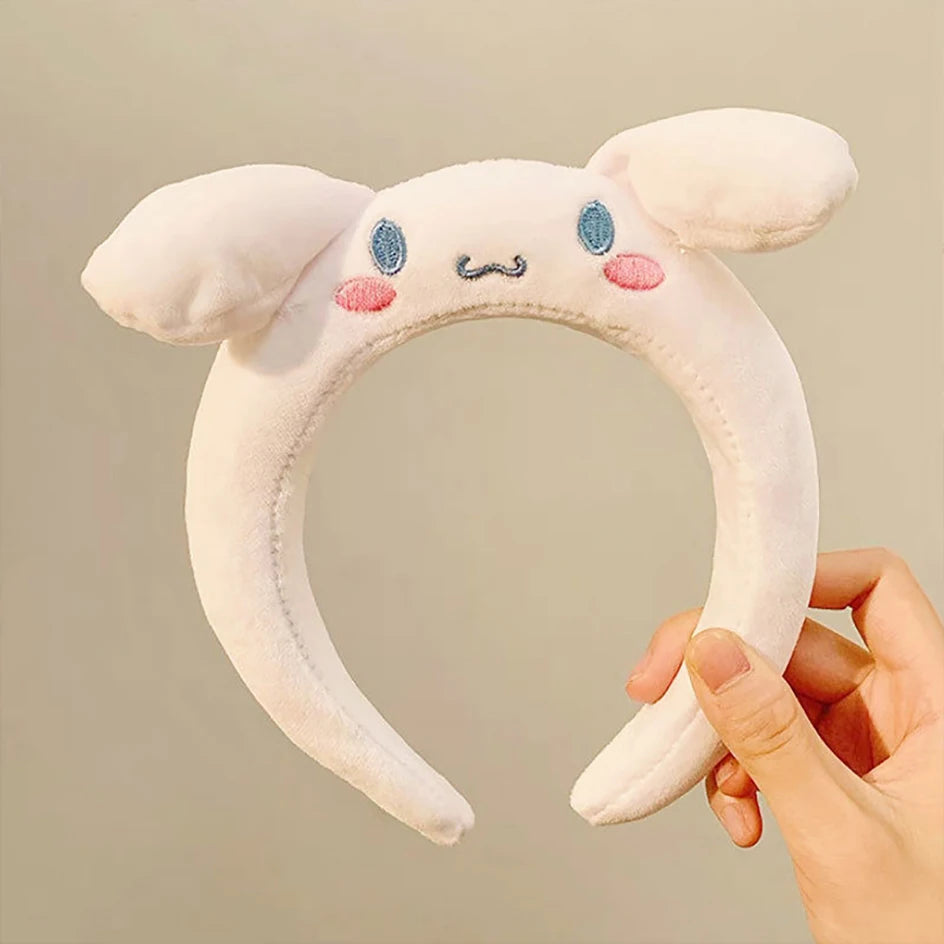 Kawaii Sanrio Plush Headband – My Melody, Kuromi, Cinnamoroll, Pompompurin | Cute Anime Hair Accessories for Girls | Soft Cartoon Cosplay Headdress Gift