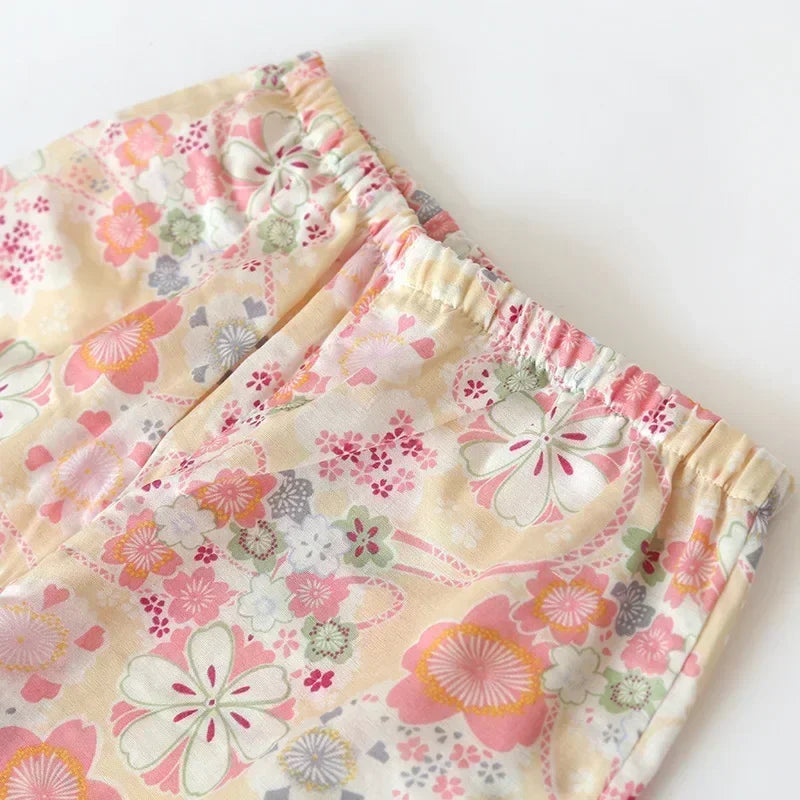 Japanese-Inspired Sakura Kimono Pajama Set | Cherry Blossom Women’s Sleepwear