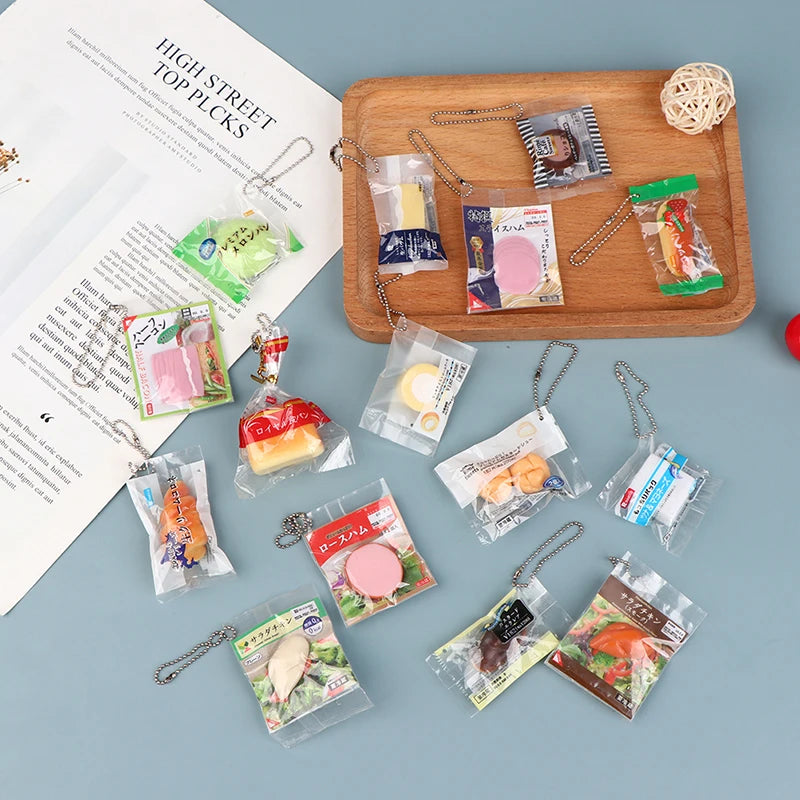 1PC Japanese Kawaii Miniature Food Keychain – Random Style Cute Food Pendant